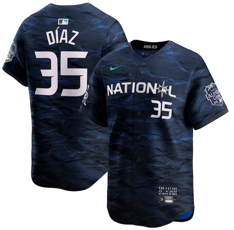 Men's Colorado Rockies #35 Elias Díaz Royal 2023 All-star Stitched Baseball Jersey